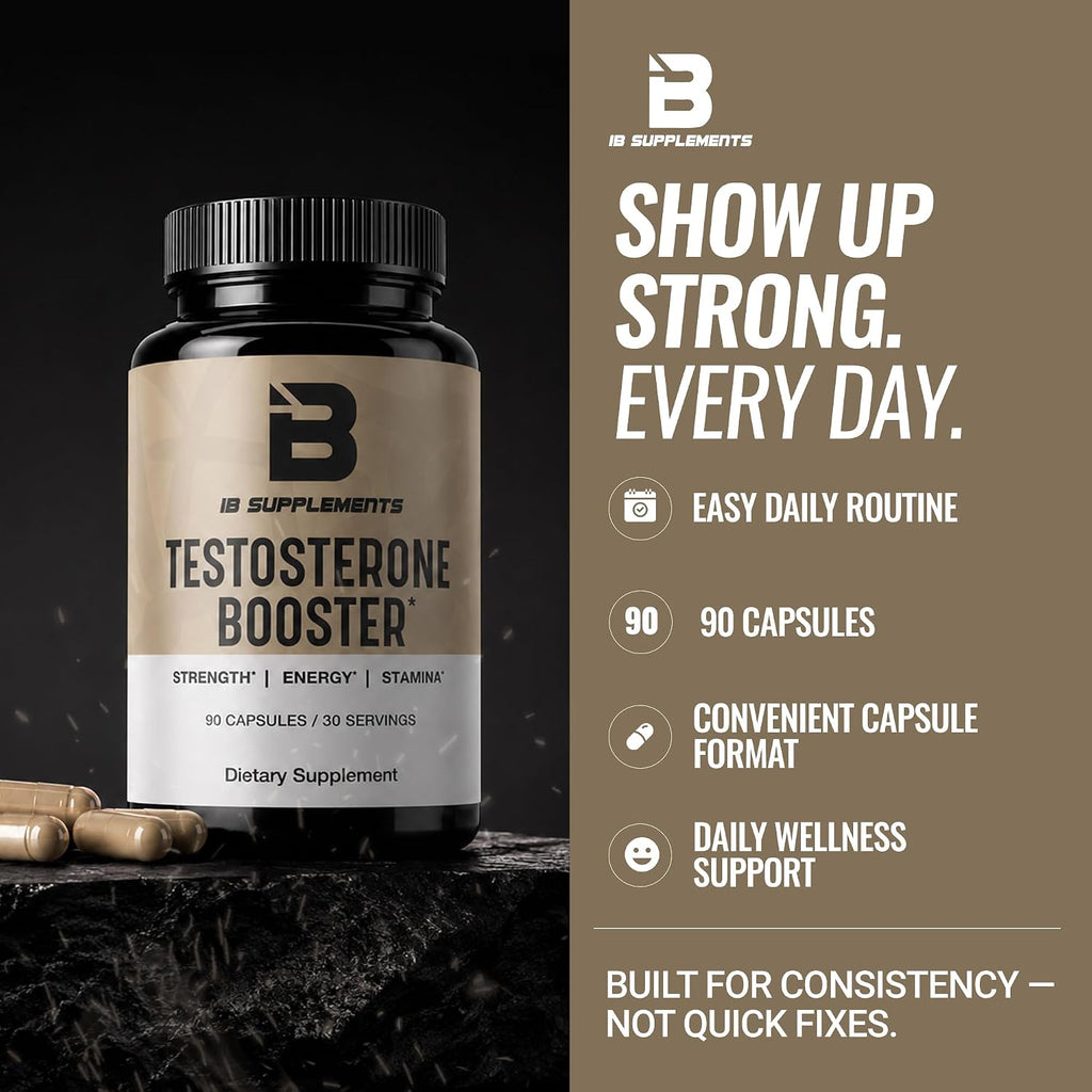 Iron Brothers Testosterone Booster lifestyle graphic for daily support
